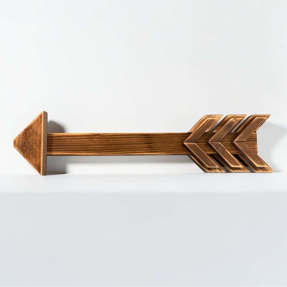 Rustic Solid Wood Arrow Hanging Wall Decor EUC Farmhouse Country Cottage Cabin - Picture 3 of 8